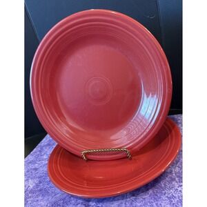 Fiestaware Scarlet Red Homer Laughlin Dinner Plates Plate Fiesta USA Set‎ Of 2